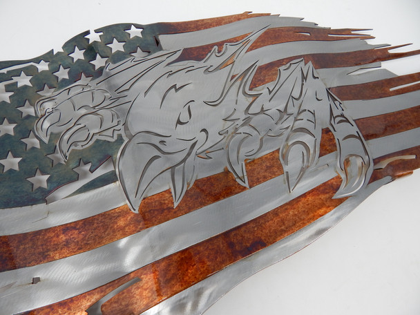 24 In x 14 In American_Bald Eagle Battle Flag Steel Sign